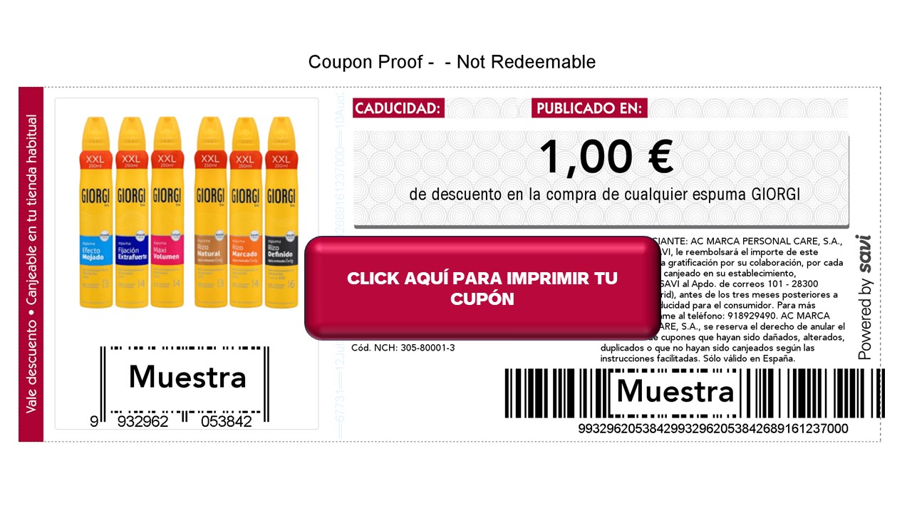 cupón descuento espumas giorgi